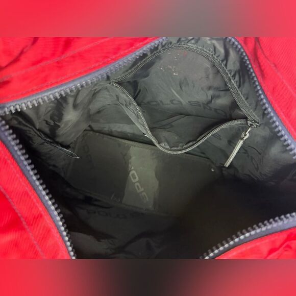Polo Sport Ralph Lauren Vintage Spell Out Colorblock Navy Red Nylon Tote - Picture 13 of 16